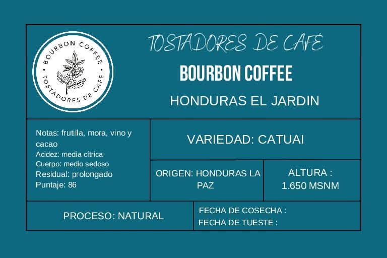 Café en Grano Bourbon Coffee El Jardín Natural