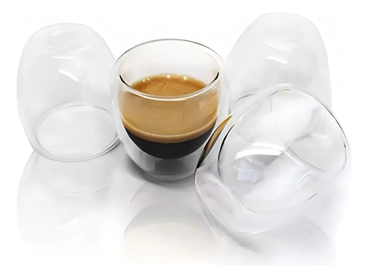 Pack 4 Tazas de 250ml Doble Pared para Café Espresso