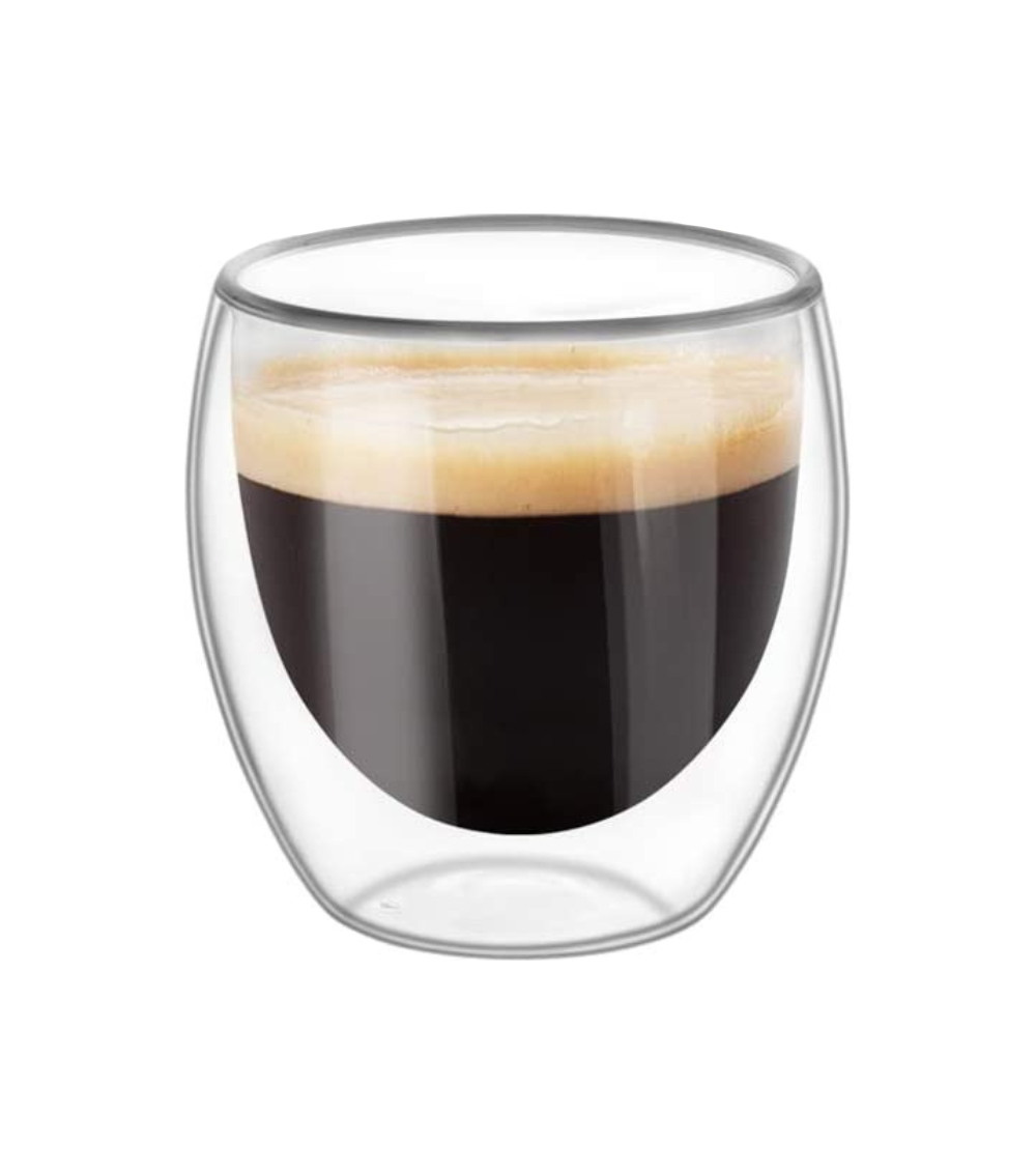 Vaso espresso doble pared de vidrio, 80 ml