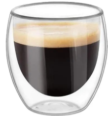 Vaso espresso doble pared de vidrio, 80 ml