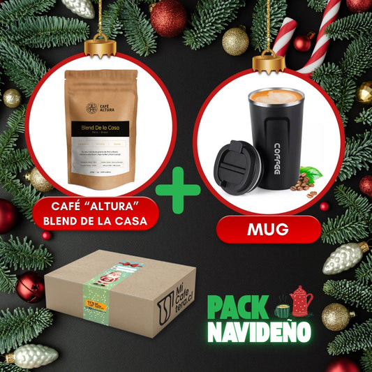 Pack Navideño Café Altura Blend de la Casa 250 gr + Mug Negro