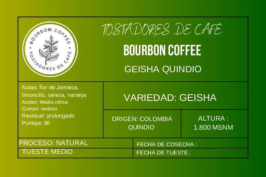 Café en Grano Bourbon Coffee "Colombia Geisha"
