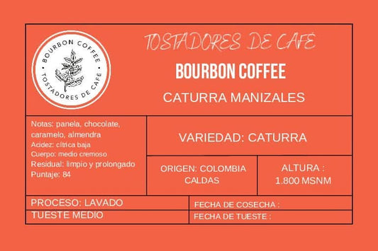 Café en Grano Bourbon Coffee "Colombia Caturra Manizalez"
