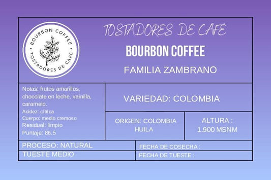 Café en Grano Bourbon Coffee "Colombia Familia Zambrano"